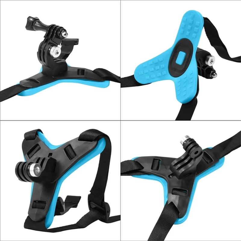 4-in-1 Motorcycle Helmet Chin Strap Mount Compatible with GoPro Insta 360 Session - Orange