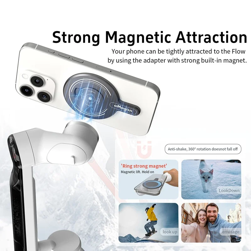AMAGISN For Insta360 Flow Gimbal Stabilizer Aluminum Alloy Magnetic Adapter
