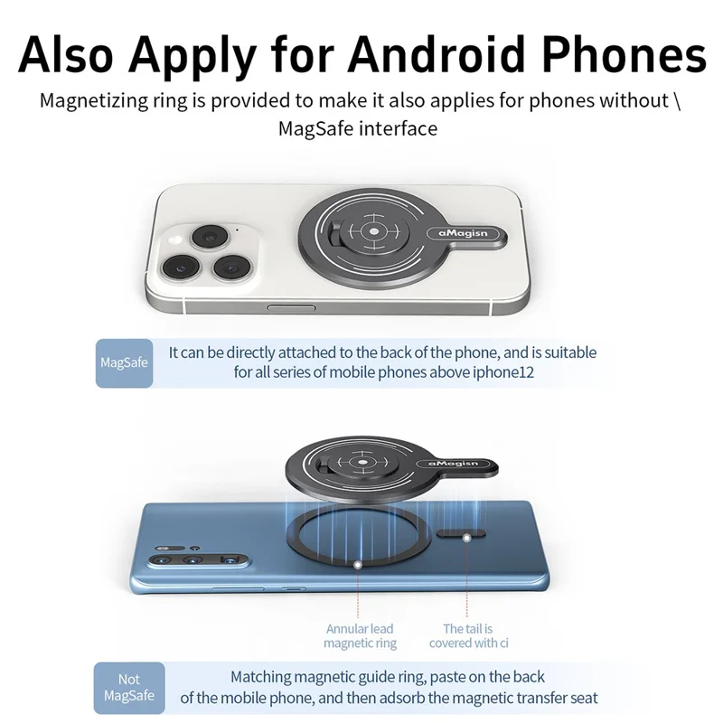 AMAGISN For Insta360 Flow Gimbal Stabilizer Aluminum Alloy Magnetic Adapter