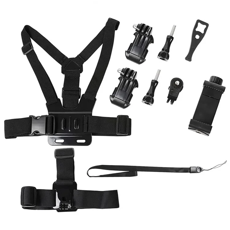 Suporte de Cabeça Universal para Câmera com Peito Montagem de Plástico + Liga + Nylon Clipe de Telefone Titular Suporte