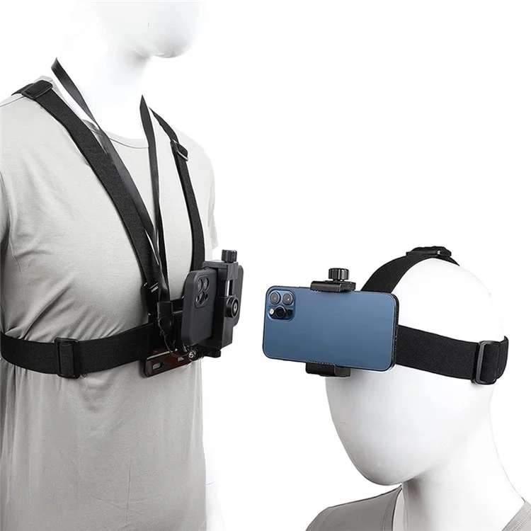 Suporte de Cabeça Universal para Câmera com Peito Montagem de Plástico + Liga + Nylon Clipe de Telefone Titular Suporte
