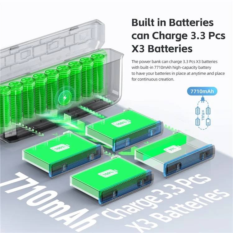 AMAGISN Para Insta360 X3 Caixa de Carregamento de Bateria Portátil Ação Câmera Dual Battery Fast Charging Case