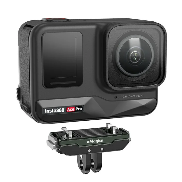 AMAGISN For Insta360 Ace Pro / Ace Action Camera Metal Magnetic Quick Release Adapter with Top Plate