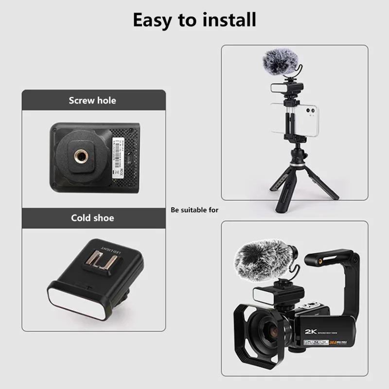 ORDRO SL-20 Adjustable Brightness Mini Camera Fill Light with 3 Color Filters