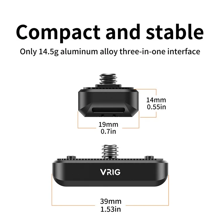 VRIG Pour Adaptateur de Base en Métal Insta360 X4 Camera Connecteur avec ACE+1 / 4 Inch+Pour Interfaces DJI-AC 3-In-1