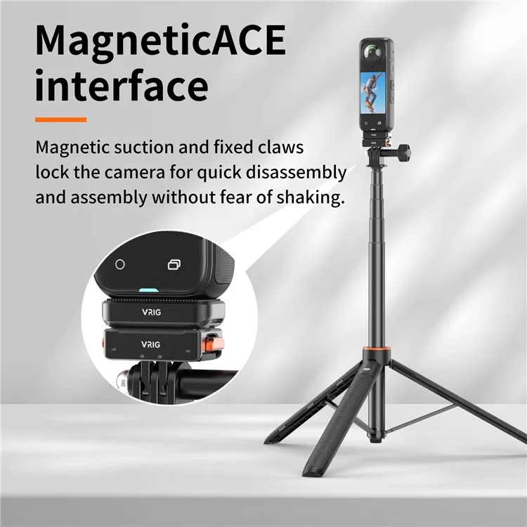 VRIG Pour Adaptateur de Base en Métal Insta360 X4 Camera Connecteur avec ACE+1 / 4 Inch+Pour Interfaces DJI-AC 3-In-1