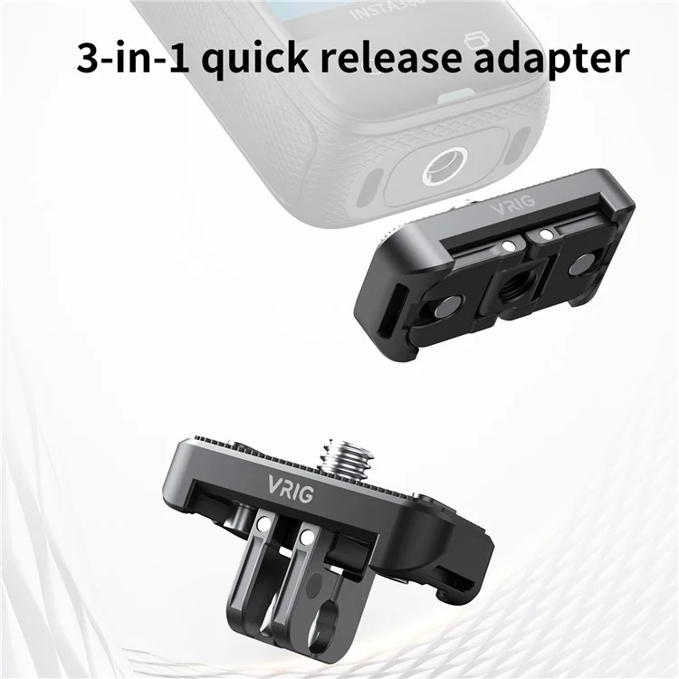 Adaptateur à dégagement rapide magnétique en alliage d'aluminium VRIG pour la caméra d'action Insta360 X4