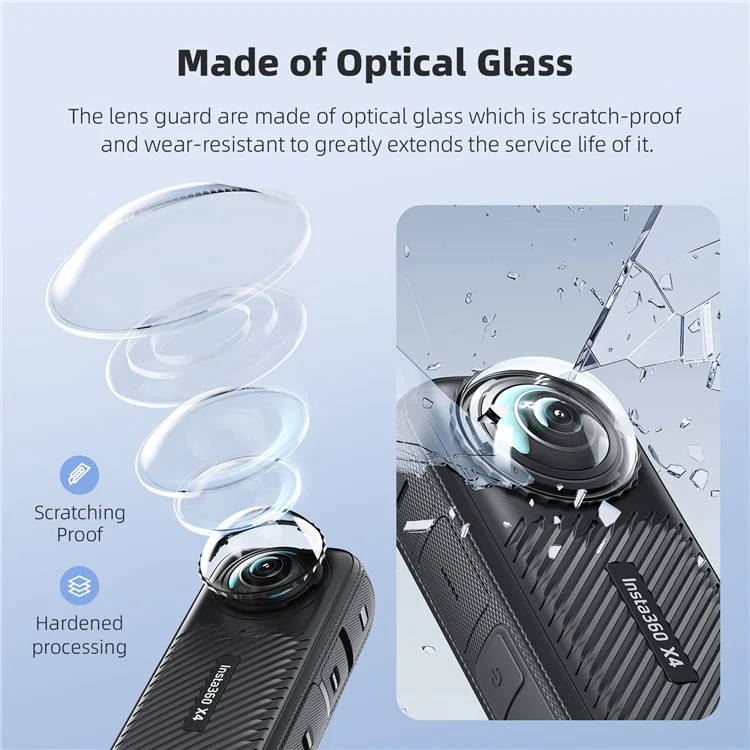 AMAGISN 2PCS Glass Lens Guards für Insta360 X4 Kamera Linsenschutz Actionkamera Zubehör