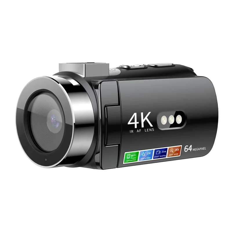 D9 Wi-Fi Digital Camera 8G Night Vision Wireless Noise Reduction 4K Resolution 64MP Max - Black