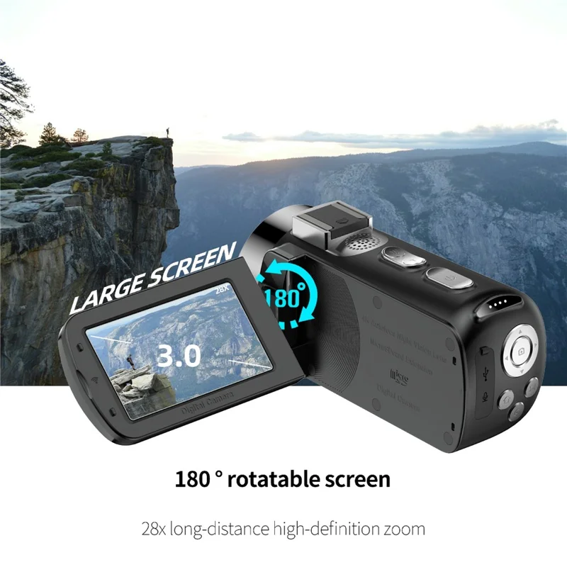 D9 Wi-Fi Digital Camera 8G Night Vision Wireless Noise Reduction 4K Resolution 64MP Max - Black