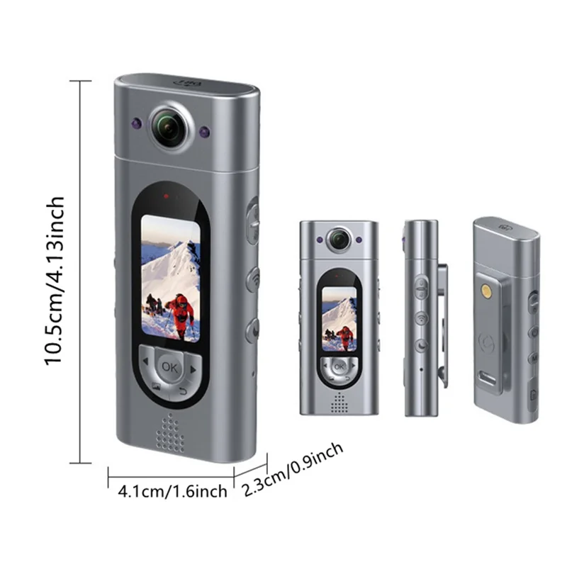 LK2313 Outdoor Sports Radsport WiFi-Kamera mit 180 Grad drehbarem Objektiv, IP65 wasserdicht, HD-Actionkamera mit Rückclip - Schwarz