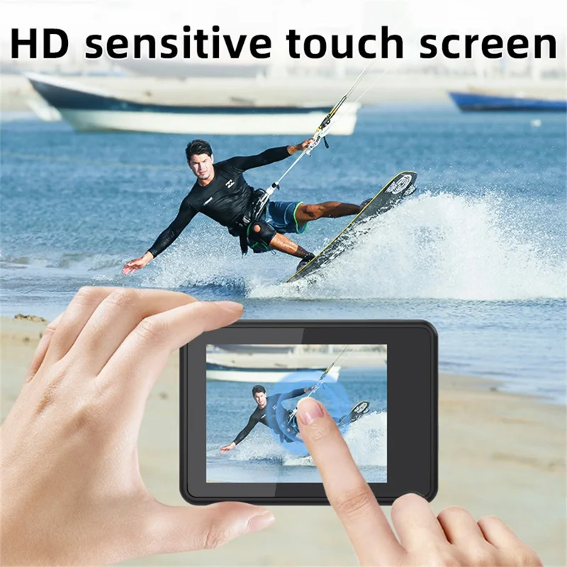 F303AATR 5K Ultra HD Dual Screen Sports Camera EIS Mini Dash Cam with Waterproof Case + 32GB Card