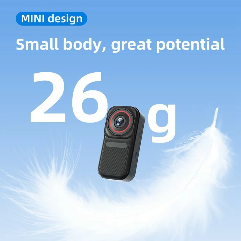 FF006 1,47-Zoll-HD-Bildschirm-Daumenkamera mit magnetischer Ladetasche, First-Person-View-Vlogging-Minikamera - Schwarz