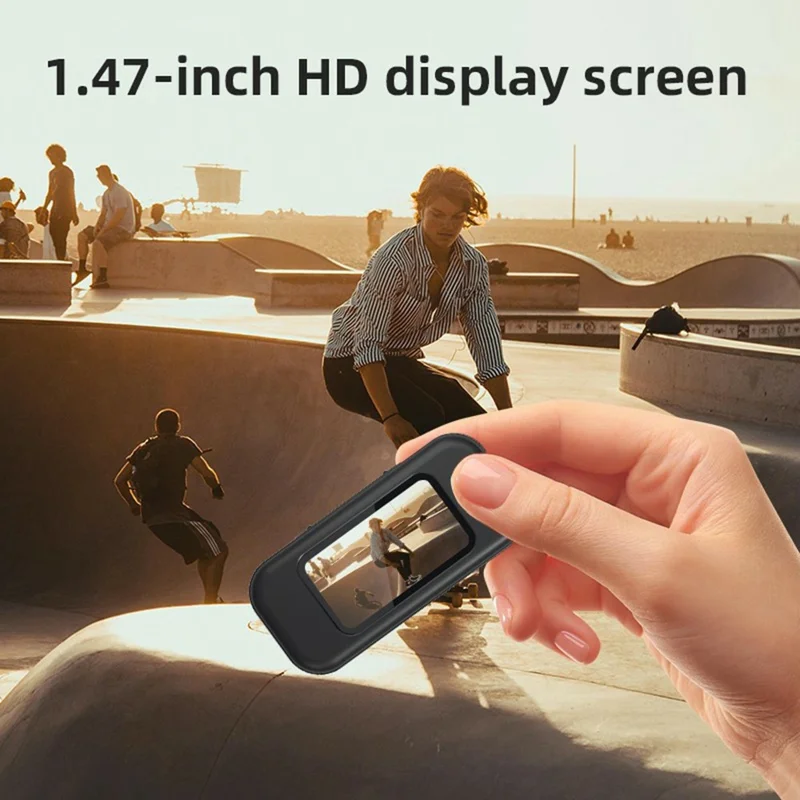 FF006 1,47-Zoll-HD-Bildschirm-Daumenkamera mit magnetischer Ladetasche, First-Person-View-Vlogging-Minikamera - Schwarz