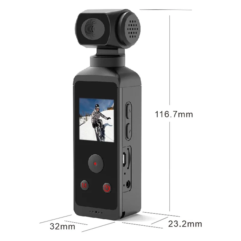 850H 4K Sports Digital Camera with 270 Degree Rotating Lens Action Cam EIS Anti Shake HD Handheld Camcorder - Black