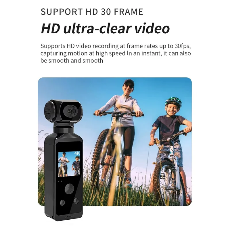 850H 4K Sports Digital Camera with 270 Degree Rotating Lens Action Cam EIS Anti Shake HD Handheld Camcorder - Black