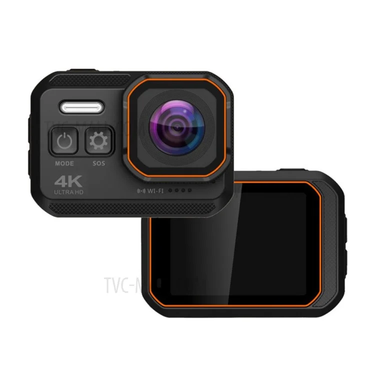4K Ultra HD Action Camera 2.0 inch IPS Screen 16MP Outdoor WiFi Camera - Black