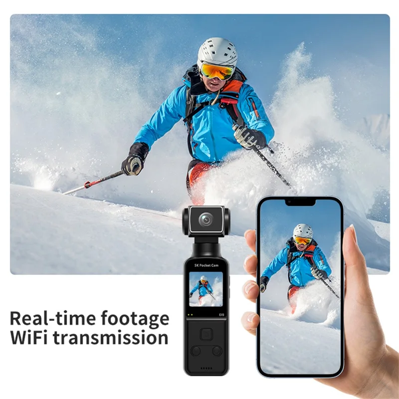Caméra d'action K1 5K étanche Caméra sport avec stabilisation EIS WiFi écran LCD 1,3" - Noir