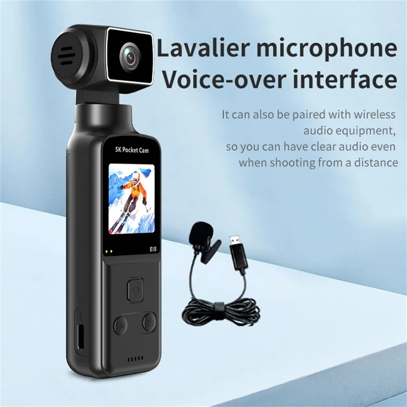 Caméra d'action K1 5K étanche Caméra sport avec stabilisation EIS WiFi écran LCD 1,3" - Noir