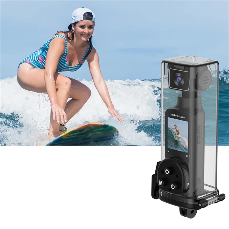 K1 5K Action Camera with Waterproof Case, EIS Stabilization WiFi 1.3" LCD Waterproof Sports Cam - Black