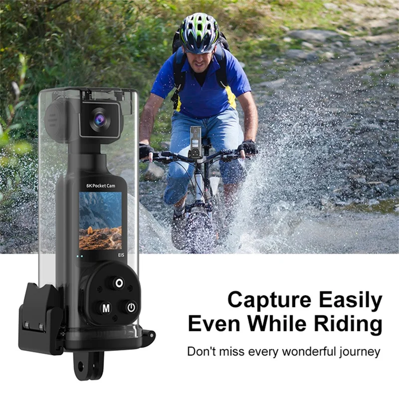 K1 5K Action Camera with Waterproof Case, EIS Stabilization WiFi 1.3" LCD Waterproof Sports Cam - Black