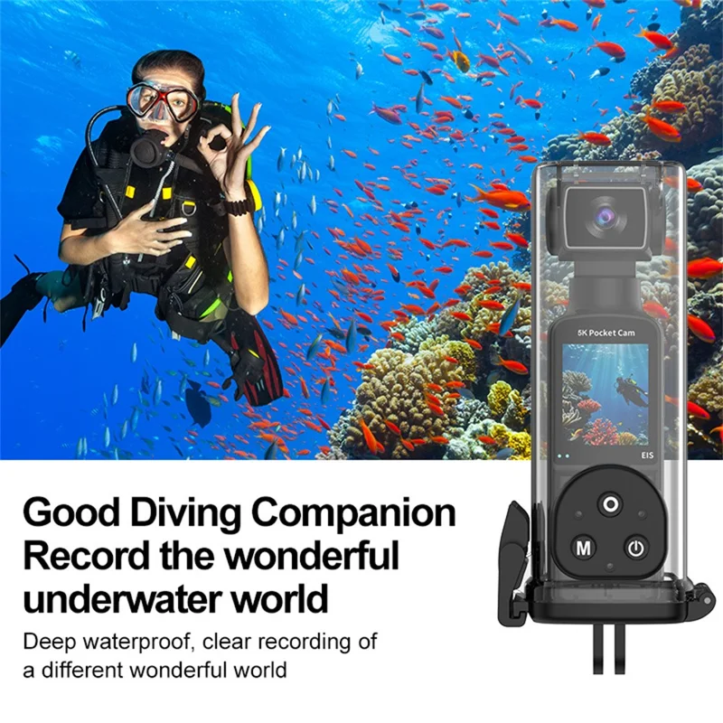 K1 5K Action Camera with Waterproof Case, EIS Stabilization WiFi 1.3" LCD Waterproof Sports Cam - Black