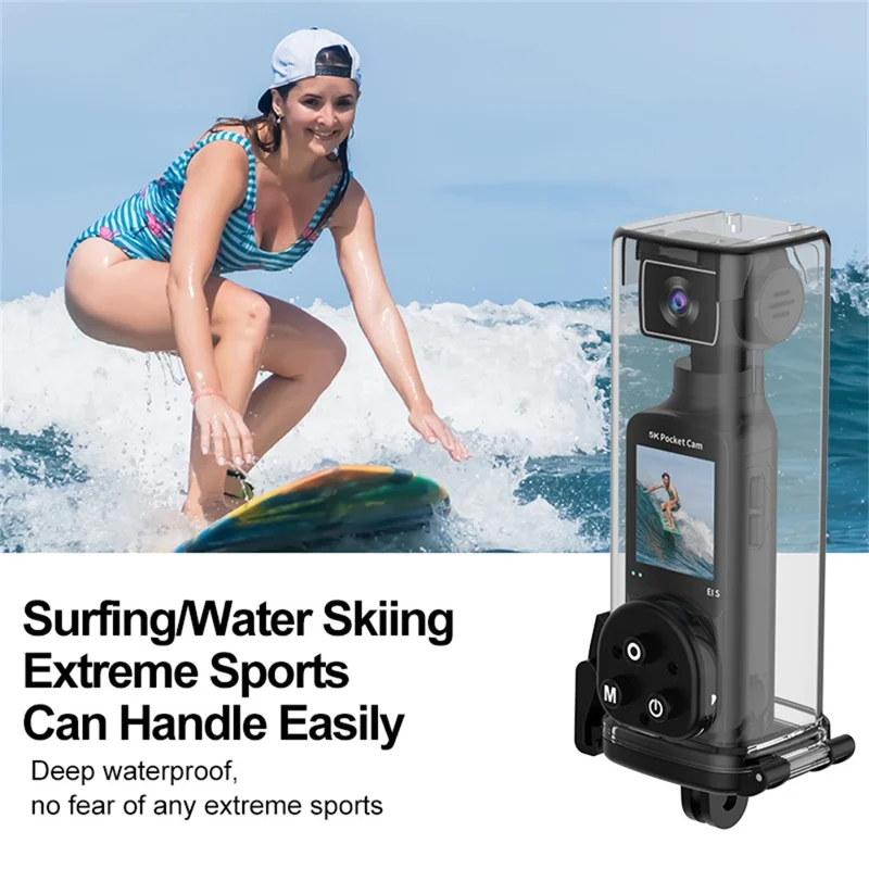 K1 5K Action Camera with Waterproof Case, EIS Stabilization WiFi 1.3" LCD Waterproof Sports Cam - Black