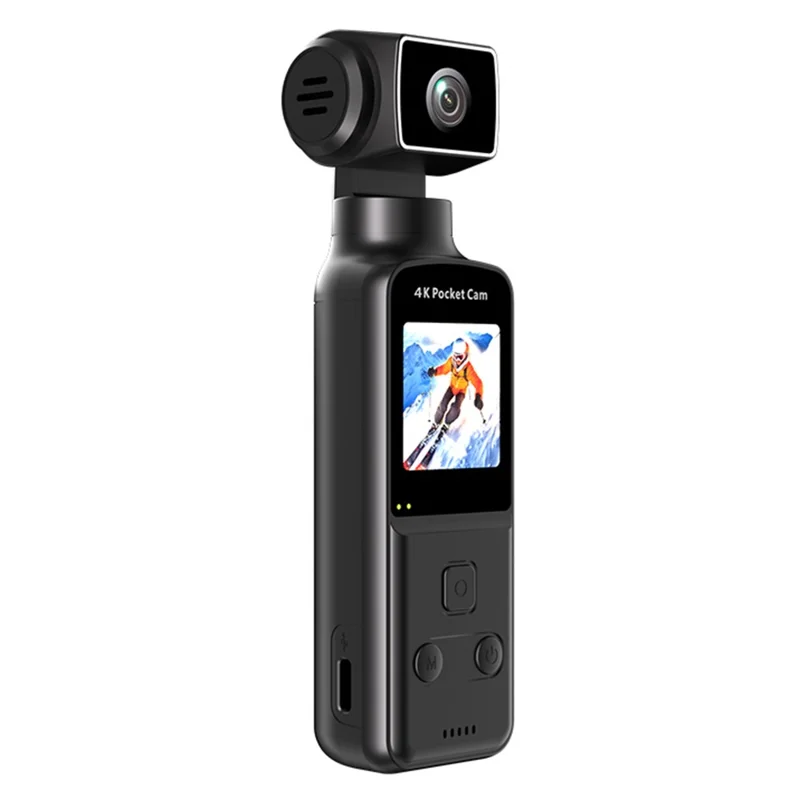 K2 Action Camera 4K Pocket Camera WiFi HD Sports Camera 270 Degree Manual Rotation Cam - Black