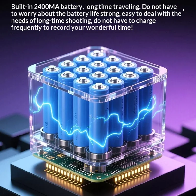 HJD-05 1.72 inch 4K Pocket Sports Camera Vlog Handheld Digital Gimbal Camera - Black