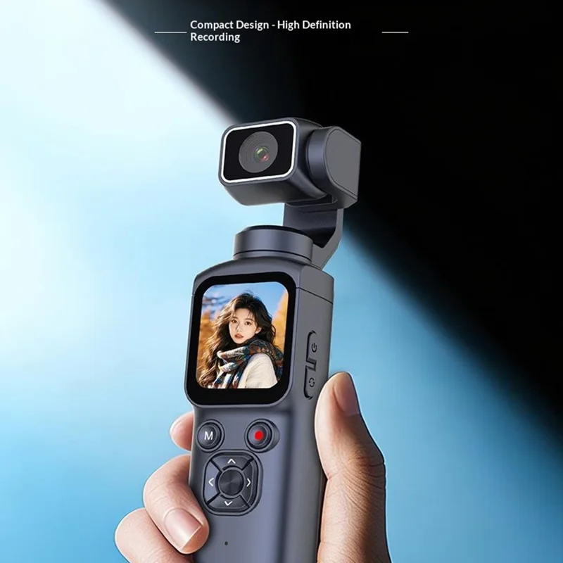HJD-05 1.72 inch 4K Pocket Sports Camera Vlog Handheld Digital Gimbal Camera - Black