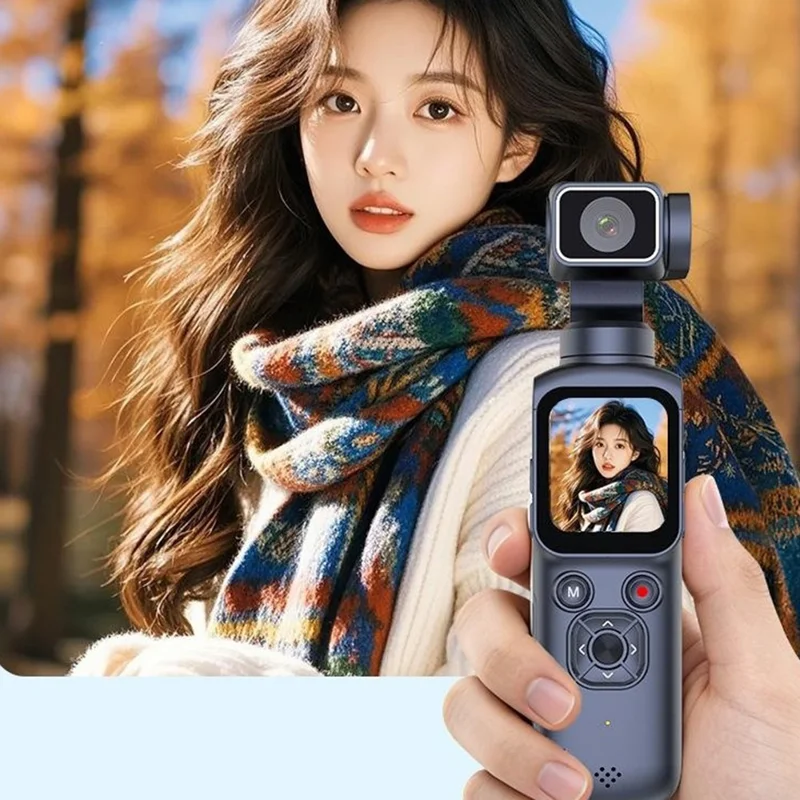 HJD-05 1.72 inch 4K Pocket Sports Camera Vlog Handheld Digital Gimbal Camera - Black