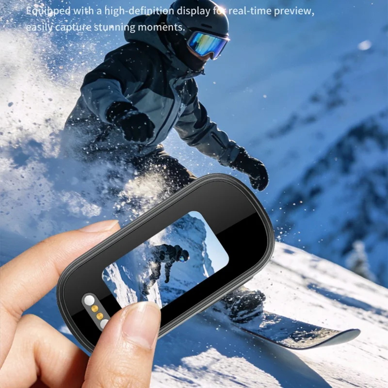 T8 2K Mini Thumb Camera Wide Angle Magnetic IP67 Waterproof Portable Action Camera for Cycling Sports - Black