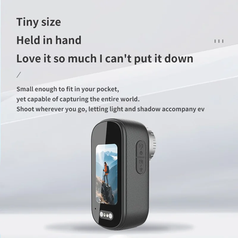 T8 2K Mini Thumb Camera Wide Angle Magnetic IP67 Waterproof Portable Action Camera for Cycling Sports - Black