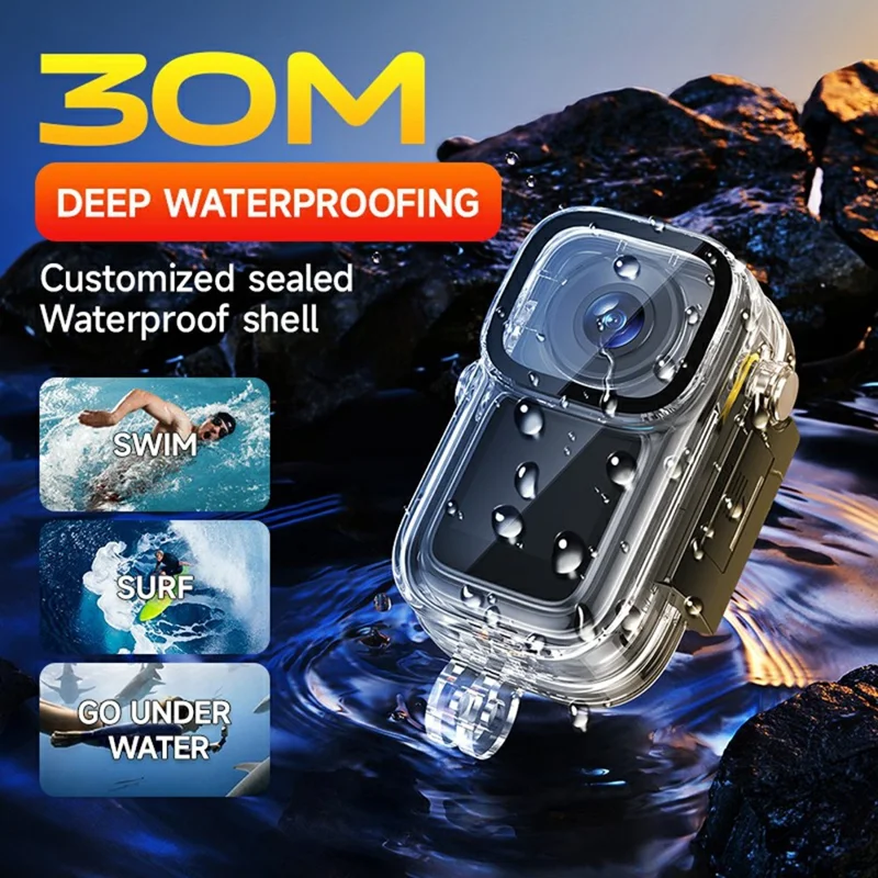 M26 4K Action Camera Dual Screen 30m Waterproof 6-Axis Stabilization for Cycling Swimming - Black