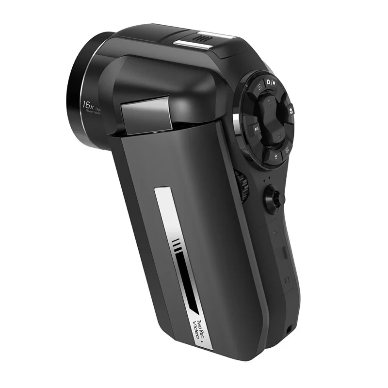 CD-V03 8K Vlogging Camera 270 Degree Flip Screen 16X Digital Zoom WiFi Handheld Camcorder for Travel - Black