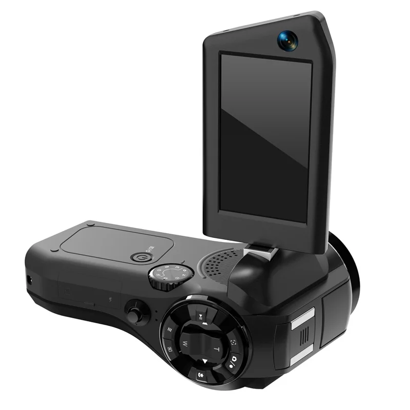 CD-V03 8K Vlogging Camera 270 Degree Flip Screen 16X Digital Zoom WiFi Handheld Camcorder for Travel - Black