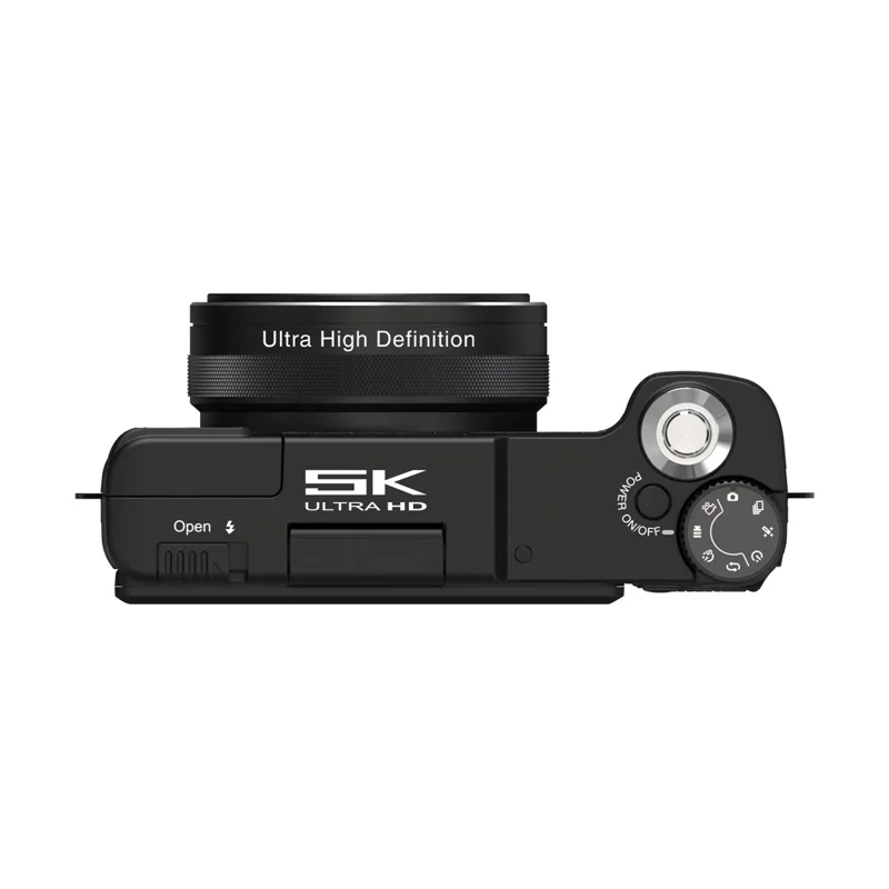 CDR2H CDR2H 2.8 inch Flip Screen 5K 64MP 18X Digital Zoom CCD Digital Camera for Photography - Black
