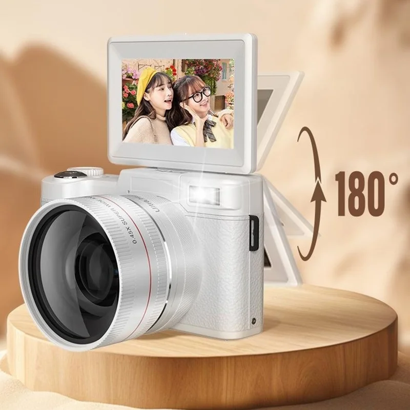 CDR2H CDR2H 2.8 inch Flip Screen 5K 64MP 18X Digital Zoom CCD Digital Camera for Photography - Black