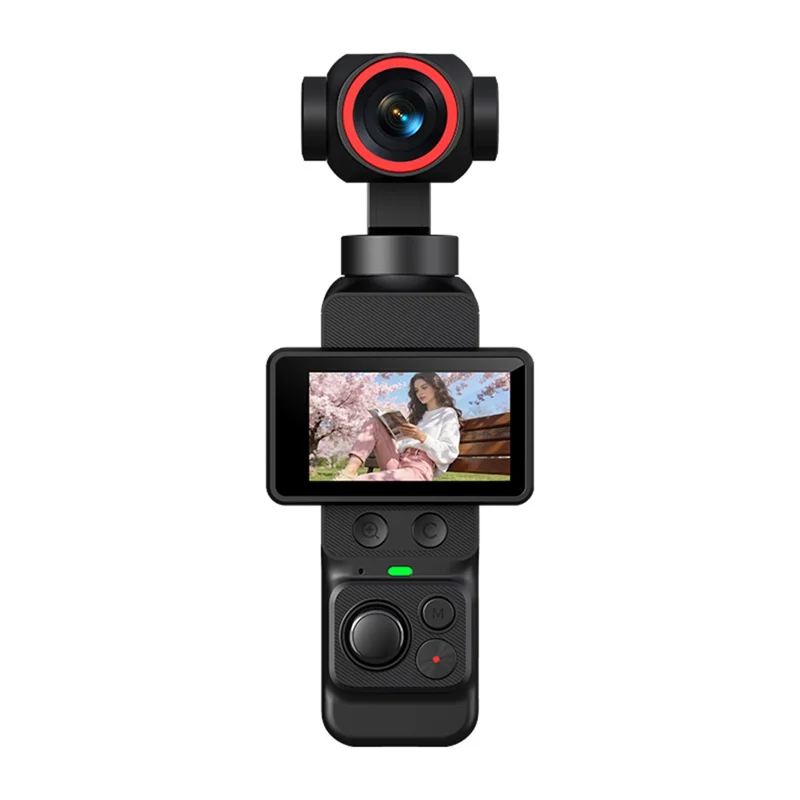 LK-036 1.97-Inch HD Touchscreen Vlog Camera with 4K Recording, Automatic Face Tracking, Stabilization, WiFi - Black