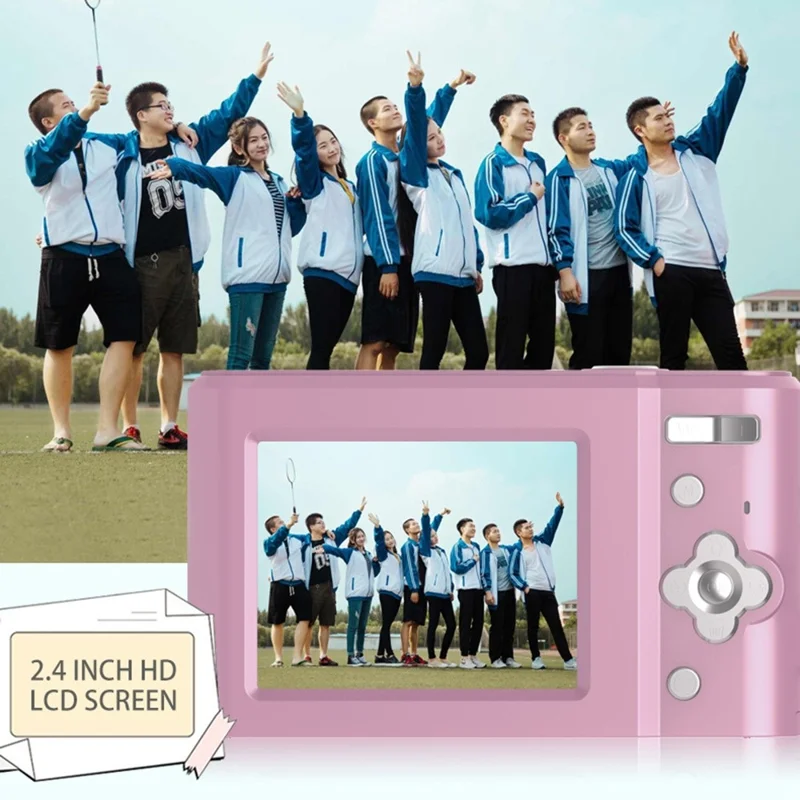 M2 Small HD Digital Camera 2.4 inch IPS Screen Portable Camera Support TF Card for Beginners - Blue