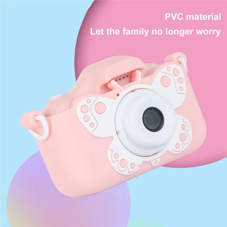 X5S 2.0-inch IPS Screen Cute Camera Timed Photography Camera 2000W Dual Lens Camera for Kids - Blue Cat