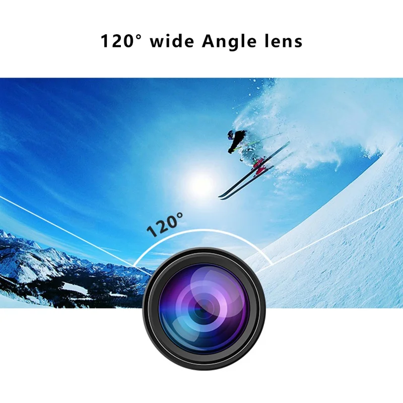 F201 2.0 Inch WiFi 4K Video Cam 120 Degree Wide Angle Action Camera with Waterproof Case - Black