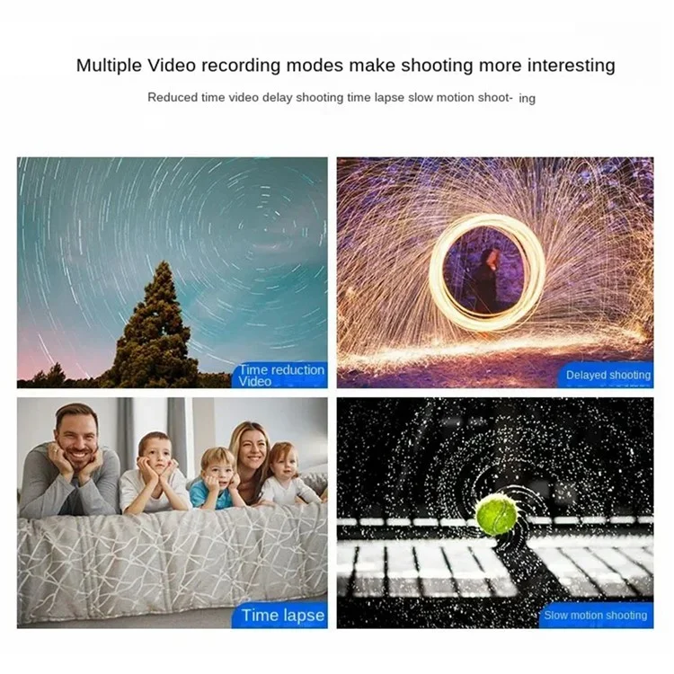 Cámara de acción F300AB-R de 2 pulgadas 4K con WiFi, pantalla táctil HD y carcasa impermeable para 30 m - Negro