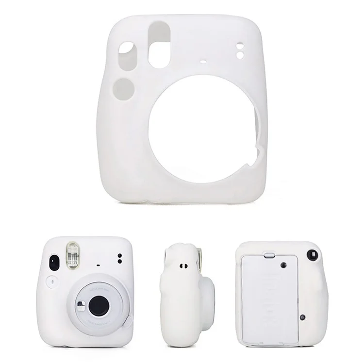 CAIUL Silicone Camera Case for Instax Mini 11 Portable Protective Cover - White