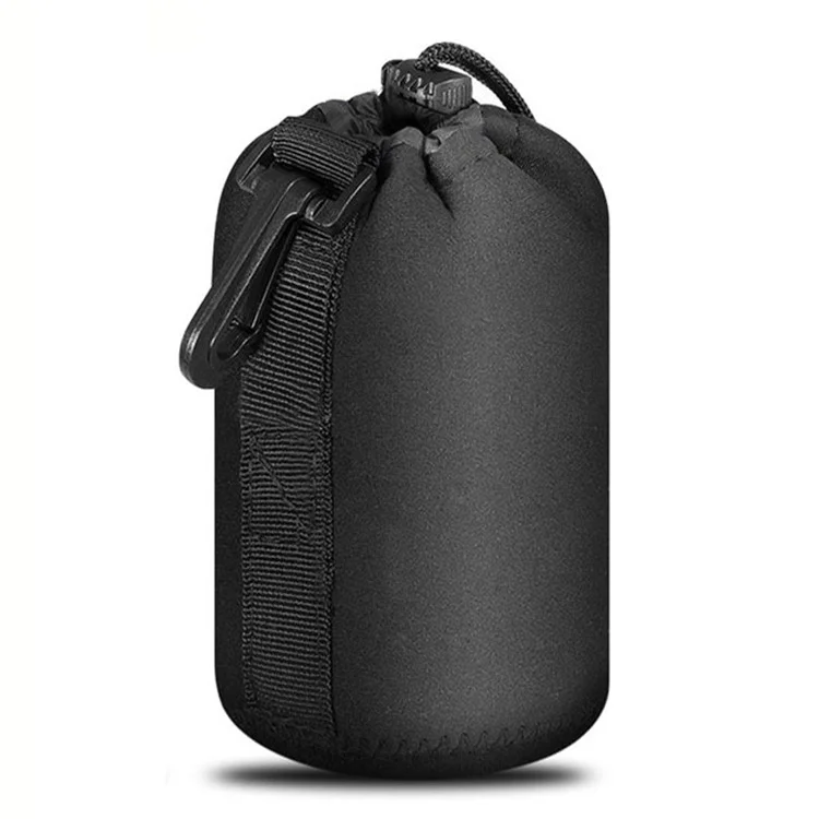j-1384 Waterproof Neoprene Camera Lens Pouch Drawstring Bag Protector Case for Sony Canon, Size S