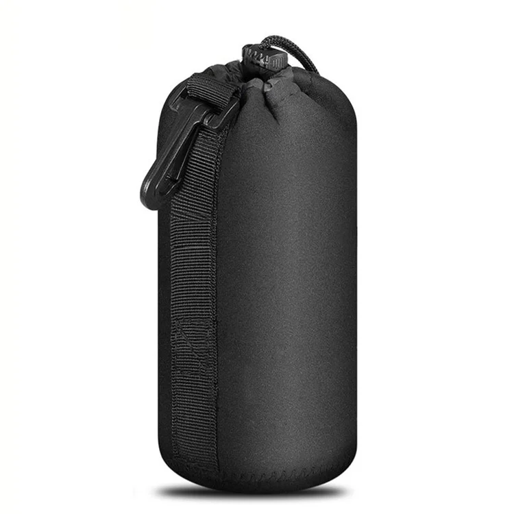 j-1384 Anti-scratch Camera Lens Pouch Waterproof Neoprene Drawstring Bag Protector Case for Sony Canon, Size M