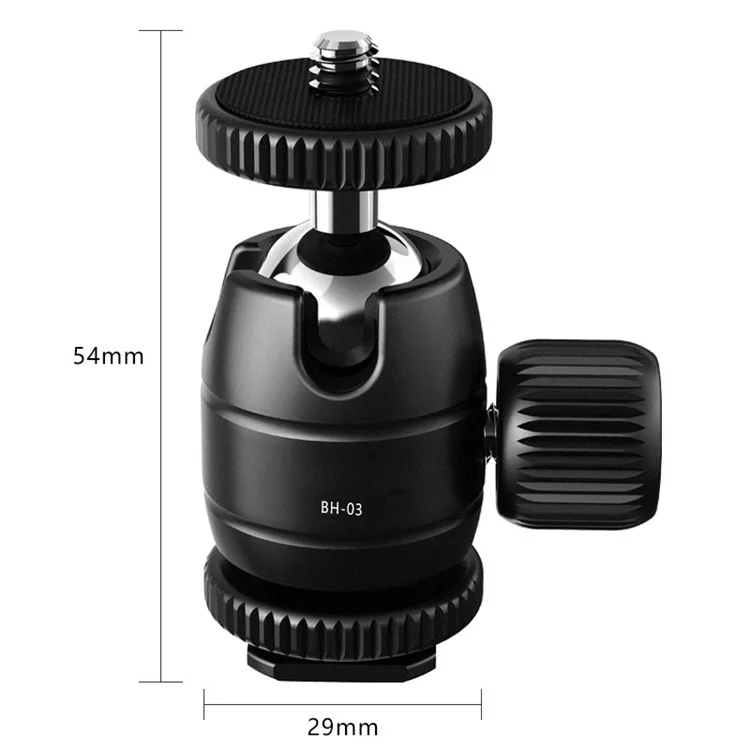Uammerig BH-03 Mini Ball Head Mount-adapter Mit 1/4 "hot Shoe 360-grad Rotierende Gimbal Für Kamera Cage LED Video Light Monitor