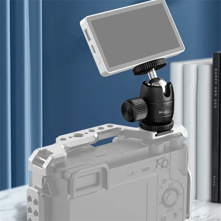 Uammerig BH-03 Mini Ball Head Mount-adapter Mit 1/4 "hot Shoe 360-grad Rotierende Gimbal Für Kamera Cage LED Video Light Monitor