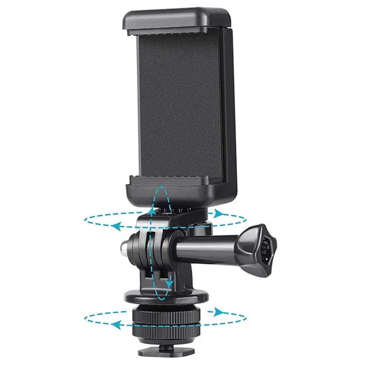 F046-Desktopkamera-Mobiltelefon-Live-Streaming-Halter Hot Shoe Universal Phone Clip Monitor Bracket