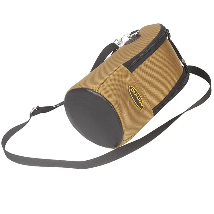 DULUDA Sac de Rangement en Nylon pour Objectif Téléobjectif Nikon / Canon avec Bandoulière - Kaki